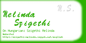 melinda szigethi business card